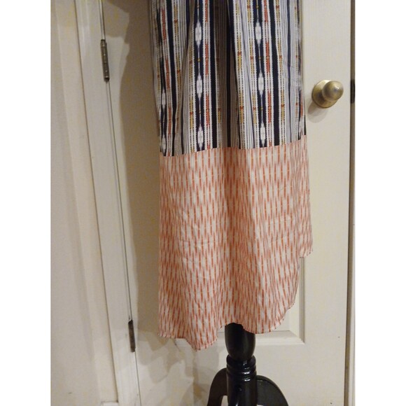 By Anthropologie Bare Cutout Bandeau Maxi Dress Geometric Stripes Coastal Hippie - Picture 12 of 12
